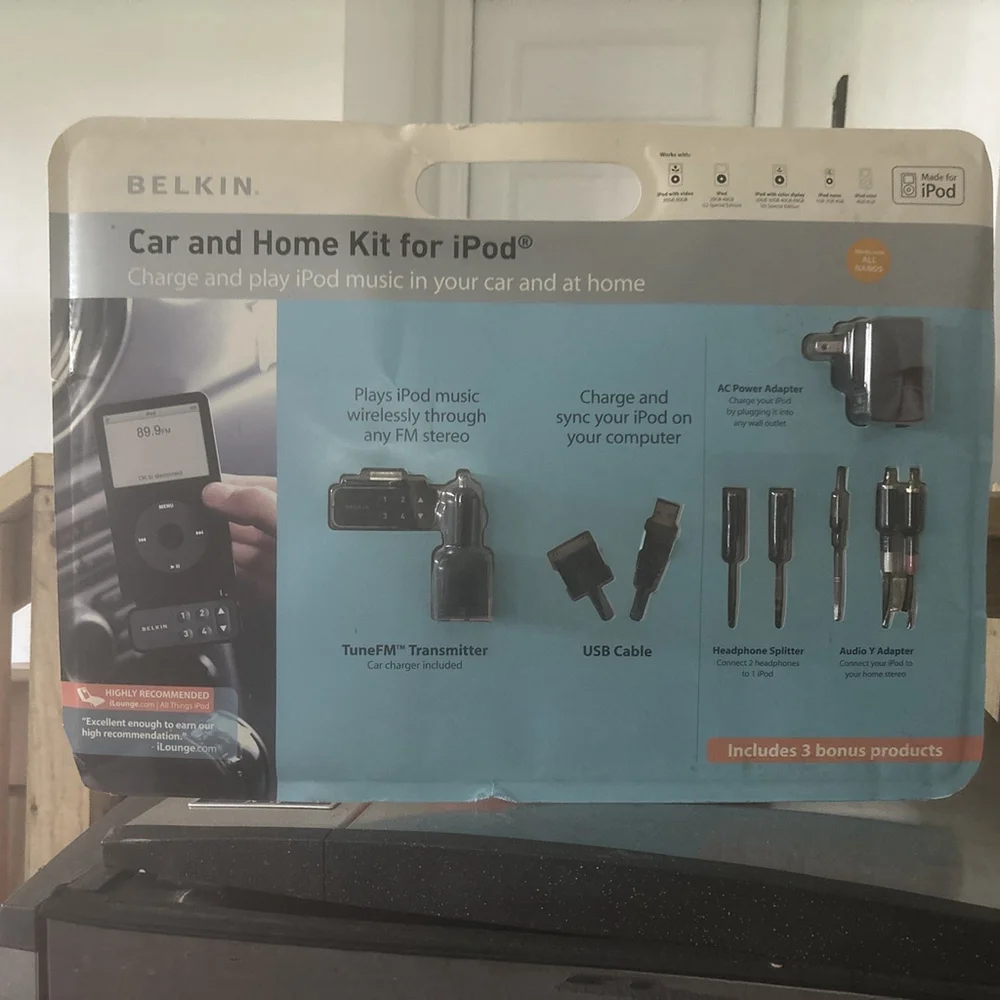 Belkin Car & Home Kit for iPod NEW Sealed.